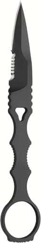 6.7 Inch 440C Fixed Blade Portable Knife for Camping with Kydex Sheath (Black)