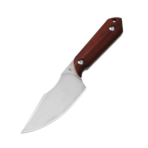 Kizer Mini Harpoon Fixed Blade Knife, 1040SM1, Micarta Handle, Hunting and EDC Camping Knife — Nitro V Blade+ Red-sandalwood Handle