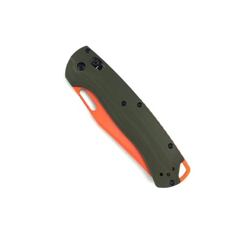 Folding Knife for Camping and Hunting with Orange Blade and Green Handle