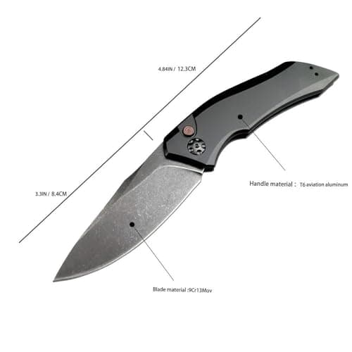 HUAAO 9Cr13MoV Steel Blade Survival Folding Knife (Black)