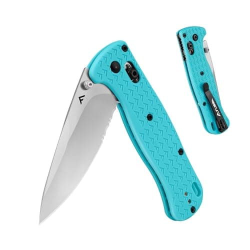 FLISSA 4.5" Folding Pocket Knife, AUS-8 Steel, Axis Lock, Green (Men's Gift) — Blue
