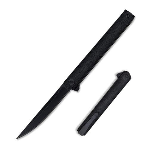 Silver Liner Lock Folding Knife, 7.76in CEO Flipper, 8Cr13MoV Steel, Nylon Glass Fiber Handle, EDC for Men — black blade