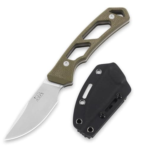 LYNXGEAR Black G10 Handle EDC Hunting Knife, 2.6" D2 Steel for Men Women — OD Green