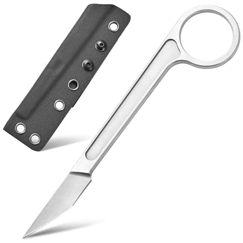 Black Gtk104 Fixed Blade Knife D2 Stainless Steel EDC Tool for Outdoor Activities — Silver