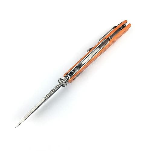 Shark-Lock AD20.5 Thumb-Assist Folder with 8Cr13MoV Blade, Orange Handle, for Camping and Hunting