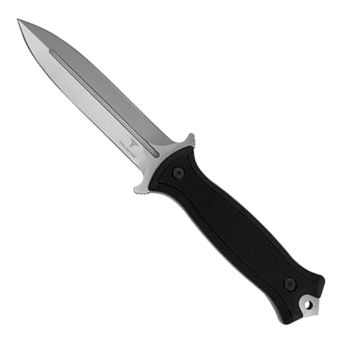 Tactical Survival Knife with G10 Handle and Molle Clip (Silver TKF202SL)