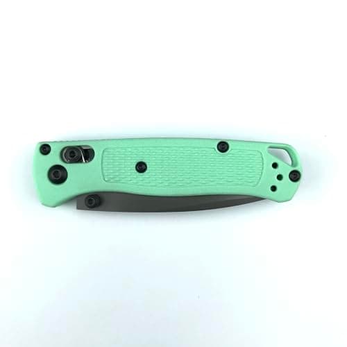 6.5 Inch Axis Lock 7Cr17Mov Blade Bugout Pocket Knife, Green Grivory Handle for Camping and Hunting