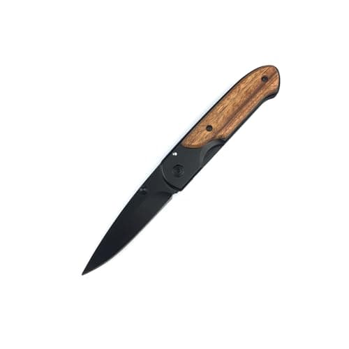 HUAAO Assisted Opening 7in Folding Knife, 5Cr13Mov Wood Blade, EDCPocketclip