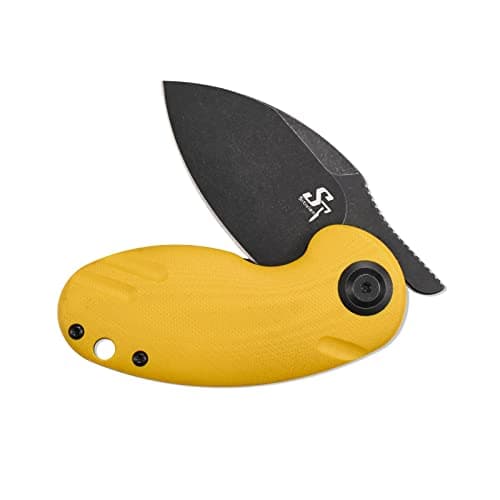 Sitivien ST153 Chinese Zodiac Pocket Knife, Sandvik 14C28N Black Stonewashed Blade, G10 Handle, Camping & Hunting
