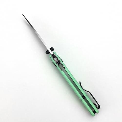 HUAAO 6.5" Thumb Stud Open Lock Knife, 7Cr17Mov Grivory Handle, Hunting & Camping Folding Knife (Green)