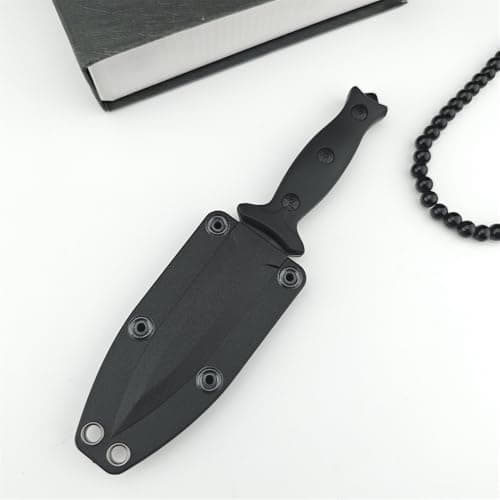 Goshawk 7.3" 440C Black Coated Fixed Blade Knife with ABS Handle