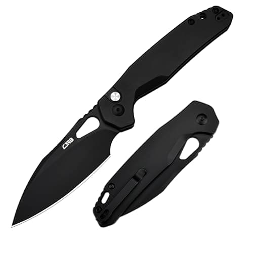 CJRB AR-RPM9 Steel Fracture Folding Knife, Button Lock, EDC, Tactical, Camping Gift (J1931) — Black