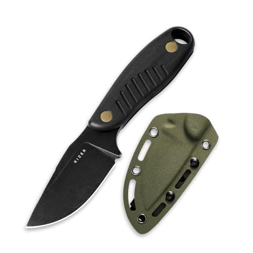Kizer Hare Fixed Blade Knife, 3.14" D2 Steel, Black G10 Handle, Hunting & Camping