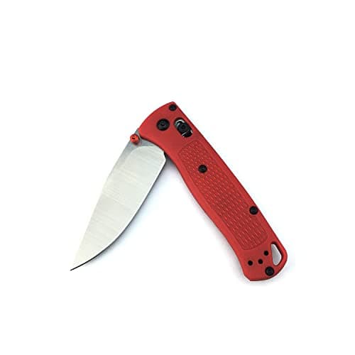 7.4in Satin Finish 8Cr13MoV Drop Point Grivory Handle Pocket Knife for Men (Red)