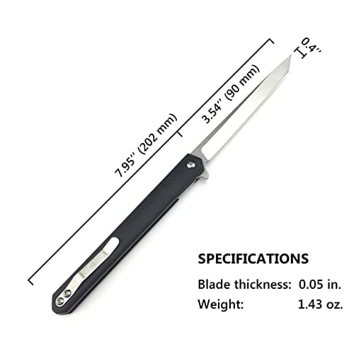 HUAAO Slim 7.95" Gentleman's Flip Knife for EDC, Camping, Fishing, Hiking