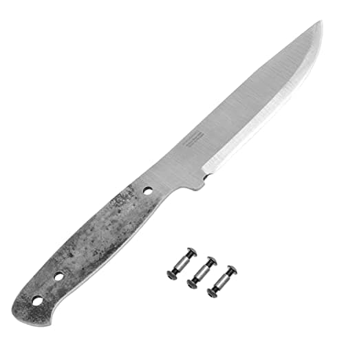 BPS Knives Adventurer - Bushcraft Fixed-Blade Carbon Steel Knife with Leather Sheath and Firestarter — Silver