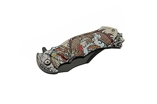 SZCO 8" Meiji Dragon Assisted Folding Knife with Pocket Clip