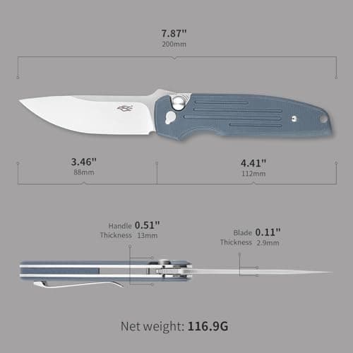 Firebird GANZO FH926-PL Sturdy Pocket Knife, D2 Steel, G10 Handle, Purple