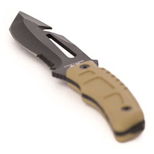 Weyland Tactical Knife with MOLLE Holster - Survival Hunting Bugout Knife - Black