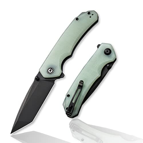 CIVIVI Brazen Pocket Knife, 3.5-Inch Tanto D2 Blade, Micarta Handle Camping Knife — B-Natural