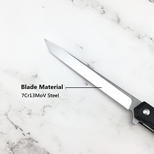 HUAAO Slim 7.95" Gentleman's Flip Knife for EDC, Camping, Fishing, Hiking