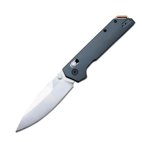 7.9" Axis Lock Pocket Knife, 8Cr13Mov Blade, Aluminum Handle, EDC Knife for Men and Women (Grey)