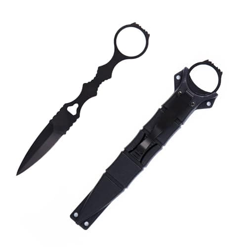 Black and White Portable Fixed Blade Knife with Kydex Sheath Camping Outdoor 440C Steel