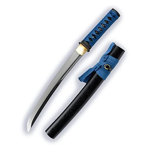 Full Tang Unokubitsukuri Carbon Steel Japanese Samurai Tanto Sword — blue