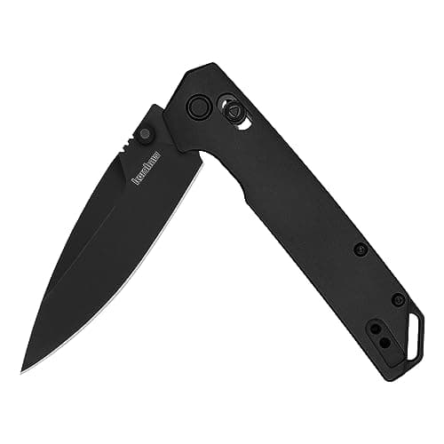 Kershaw Iridium Folding Pocket Knife, 3.4 inch D2 Steel Blade — Black
