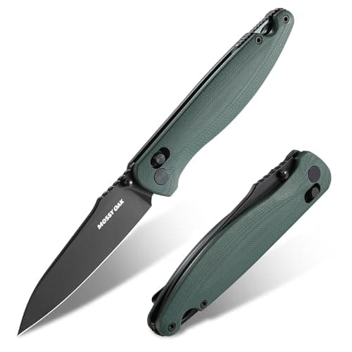 Mossy Oak EDC Folding Knife, 3.54" D2 Steel, G10 Handle, Perfect for Camping and Hunting