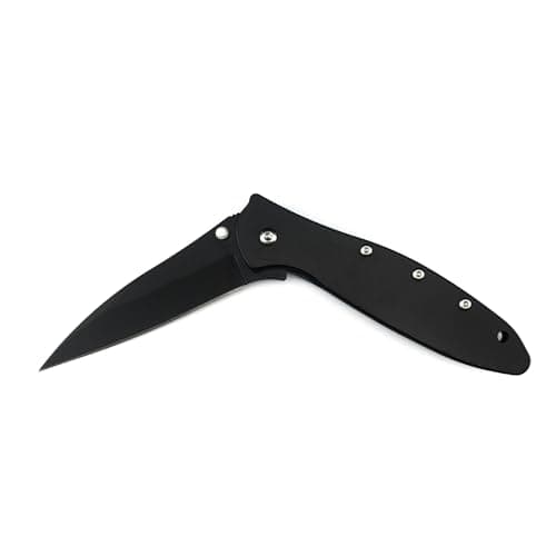 Black Leek 2.9 Inch 5Cr15Mov Assisted Opening Knife, Flipper Lock, Deep Carry Clip for Camping