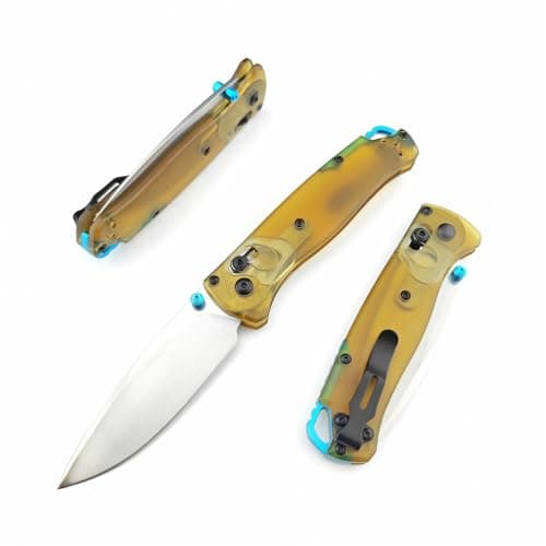 Axis Lock Knife, 7.4" EDC Folding Pocket Knife, D2 Blade, PEI Handle, Deep Carry Clip, Thumb Stud, Outdoor Camping (Whit