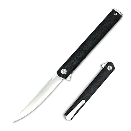 Silver Liner Lock Folding Knife, 7.76in CEO Flipper, 8Cr13MoV Steel, Nylon Glass Fiber Handle, EDC for Men