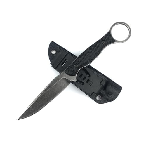 HUAAO 8.23 Tactical Knife with Kydex Sheath, 3.46 Full Tang Blade for EDC, Camping, Hunting, and Fishing