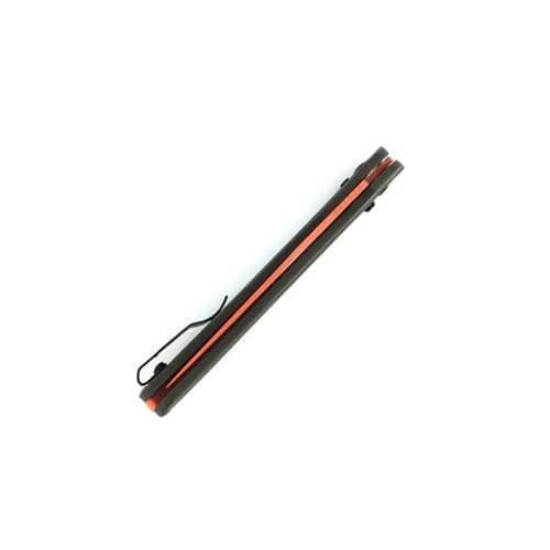 Folding Knife for Camping and Hunting with Orange Blade and Green Handle