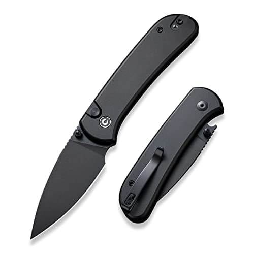 CIVIVI Pocket Folding Knife - Button Lock with Thumb Stud, 2.98" 14C28N Blade, Aluminum Handle, Qubit Utility Knife
