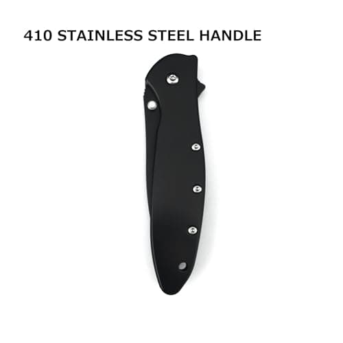 Black Leek 2.9 Inch 5Cr15Mov Assisted Opening Knife, Flipper Lock, Deep Carry Clip for Camping