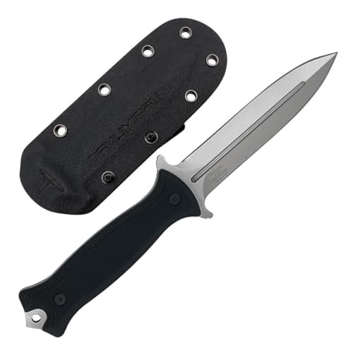 Tactical Survival Knife with G10 Handle and Molle Clip (Silver TKF202SL)