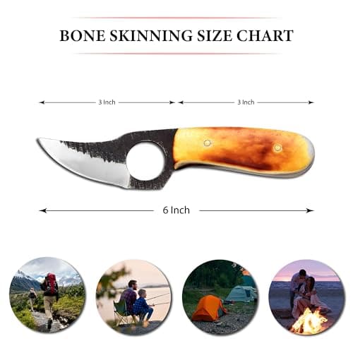 Small Damascus Hunting Knife for Men