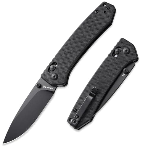 D2 Steel Reversible Clip Pocket Knife: 3.14" Black Drop Point, G10 Handle, Axis Lock, Ideal for Camping