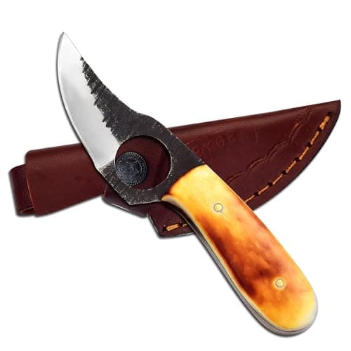 Small Damascus Hunting Knife for Men