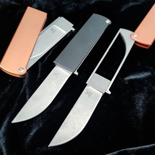 Men's Cool Reversal Pocket Knife, D2 Blade, Manual Open, T6 Aluminum Handle (Black)