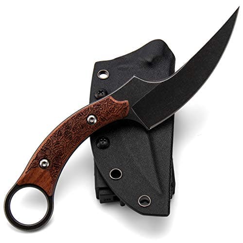 Black G10 Handle 440C Stainless Steel Outdoor Survival Field Knife with Sheath