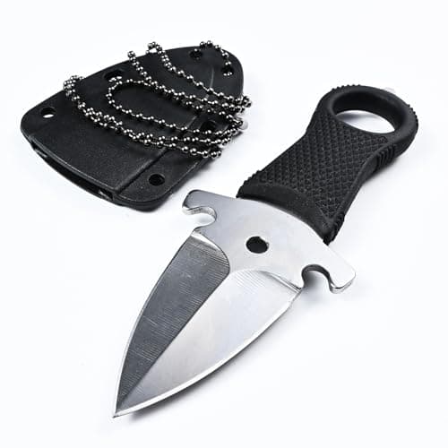 Hunter Force Full-Tang Mini Fixed Blade SOCP Knife, Hard Kydex Sheath for Outdoor Hunting, Camping & Fishing