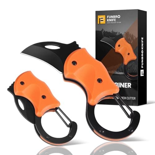 Small Pocket Knife Gift for Men: 1.34inch Blade, EDC Keychain Knife, Everyday Carry — Orange