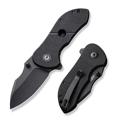 CIVIVI Gordo Folding Pocket Knife, 2.51" Damascus Blade, Utility Knife C22018C-DS1 — Black