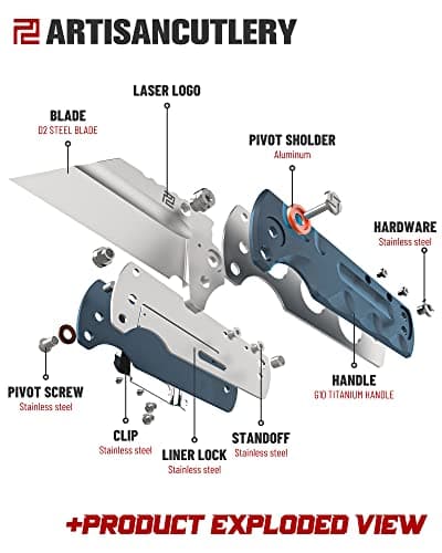 ARTISANCUTLERY Proponent Folding Knife D2 Steel Blade G10 Handle 1820P Blue