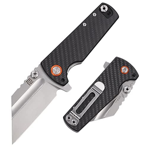 ARTISANCUTLERY Proponent Folding Knife D2 Steel Blade G10 Handle 1820P Blue — Black-Carbon Fiber Handle