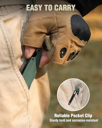 Mossy Oak EDC Folding Knife, 3.54" D2 Steel, G10 Handle, Perfect for Camping and Hunting