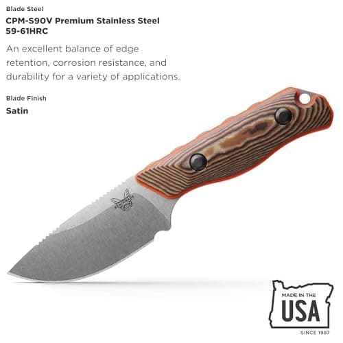 Benchmade Hidden Canyon Hunter 15017-1 Fixed Blade Knife Orange G10 Handle